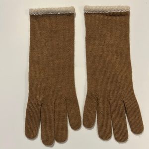 Portolano Brown Angora Polyester Mix Gloves small